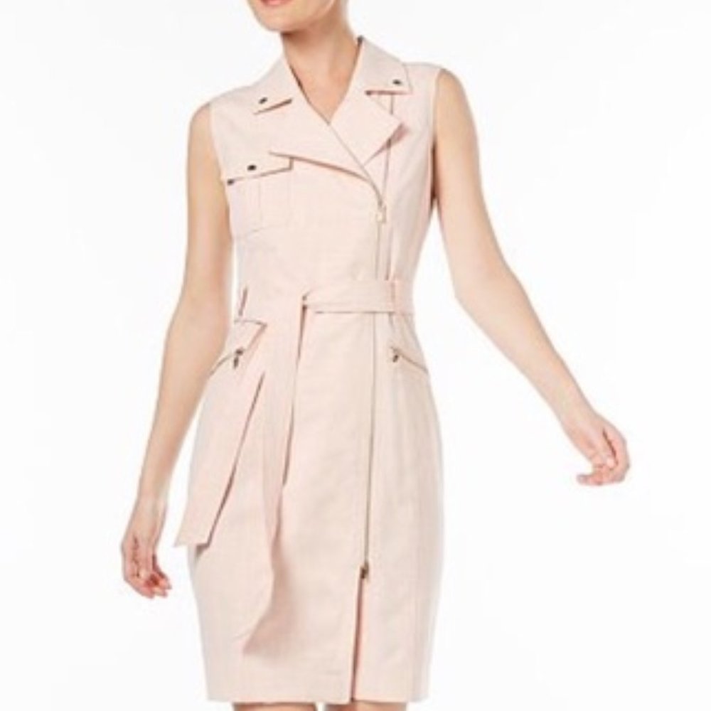 Calvin Klein Cross-dyed Sleeveless Moto Dress